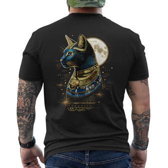 古代エジプト エジプト神 猫 エジプト学 ツタンカーメンバステット メンズTシャツ バックプリント - Kawaiitshirt