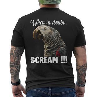 叫ぶアフリカヨウム T、面白いオウム メンズTシャツ バックプリント - Kawaiitshirt