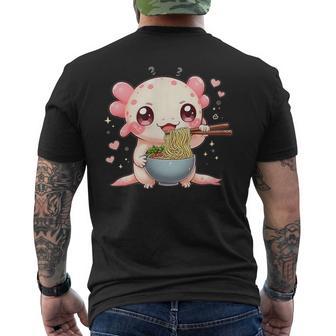 可愛いウーパールーパーラーメン メンズTシャツ バックプリント - Kawaiitshirt