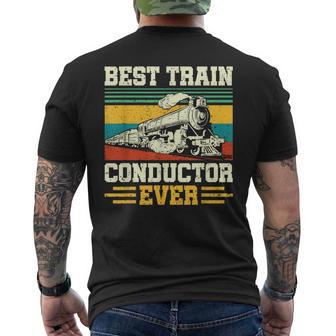 史上最高の電車の車掌 Conductor Railroad メンズTシャツ バックプリント - Kawaiitshirt