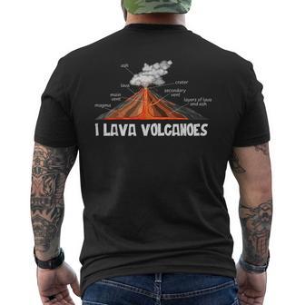 地球 マグマ、溶岩、火山、地学 メンズTシャツ バックプリント - Kawaiitshirt