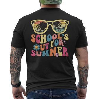 夏休みのレトロスクール最終日、先生のお出かけ メンズTシャツ バックプリント - Kawaiitshirt