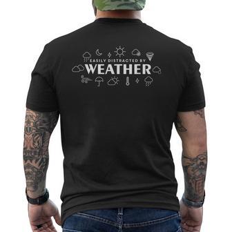 天気予報に気を取られて 気象学の専門家 メンズTシャツ バックプリント - Kawaiitshirt
