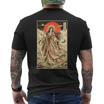天照神道 女神 日本神話 浮世絵 メンズTシャツ バックプリント - Kawaiitshirt