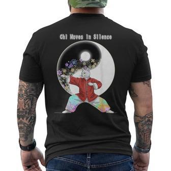 太極拳をする猫 メンズTシャツ バックプリント - Kawaiitshirt