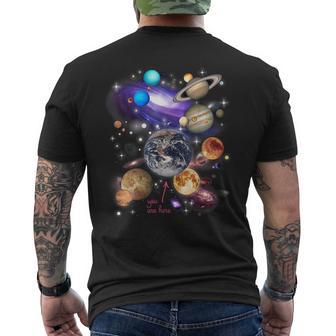 太陽系 太陽系の惑星 -Olarystem Planets メンズTシャツ バックプリント - Kawaiitshirt