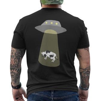 宇宙船 牛 宇宙人 誘拐 メンズTシャツ バックプリント - Kawaiitshirt