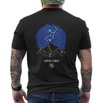 山と星座 乙女座 メンズTシャツ バックプリント - Kawaiitshirt