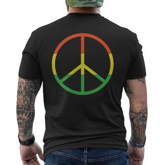 平和のシンボル サイン ジャマイカ レゲエ ラスタ国旗 カラー シンプル メンズTシャツ バックプリント - Kawaiitshirt