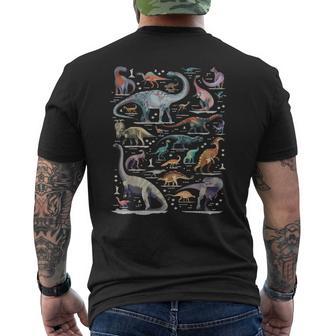 恐竜の種類 恐竜 識別 ヴィンテージ メンズTシャツ バックプリント - Kawaiitshirt