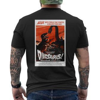 恐竜レトロヴィンテージ映画ポスタープリント 長袖tシャツ メンズTシャツ バックプリント - Kawaiitshirt