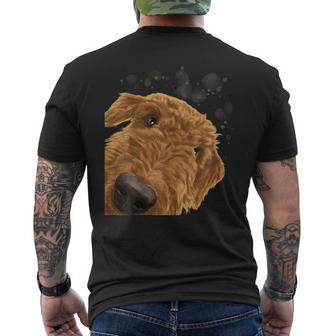 愉快な犬 エアデールテリア メンズTシャツ バックプリント - Kawaiitshirt