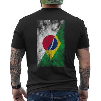 日本とブラジルの国旗 日本ブラジル人 メンズTシャツ バックプリント - Kawaiitshirt