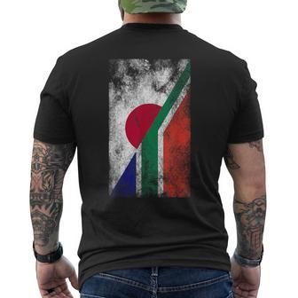 日本と南アフリカの国旗 日本の南アフリカ共和国 メンズTシャツ バックプリント - Kawaiitshirt