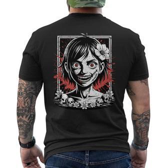 日本のゴス 不気味なエモ Y2k 日本ホラー アニメ 漫画 長袖tシャツ メンズTシャツ バックプリント - Kawaiitshirt