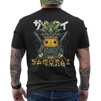 日本の侍 パイナップル戦士 浮世先生サムライ メンズTシャツ バックプリント - Kawaiitshirt