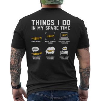 暇な時間にやること トランペットトランペット メンズTシャツ バックプリント - Kawaiitshirt