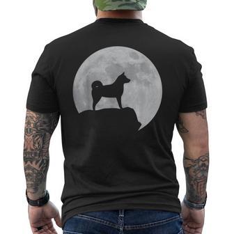 月と犬のシルエット-柴犬 メンズTシャツ バックプリント - Kawaiitshirt