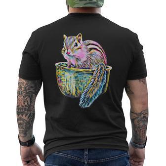 栗鼠 りす シマリス メンズTシャツ バックプリント - Kawaiitshirt
