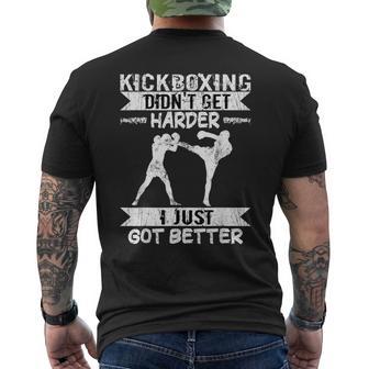 メンズ 格闘技戦闘機 キックボクシング Didn't Get Hardder キックボクシング メンズTシャツ バックプリント - Kawaiitshirt