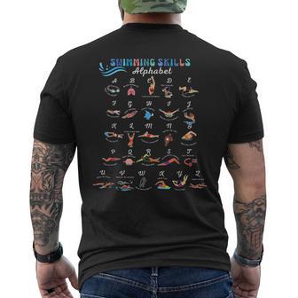 水泳スキル アルファベット 面白い 水泳 スイマー 水泳 先生 メンズTシャツ バックプリント - Kawaiitshirt