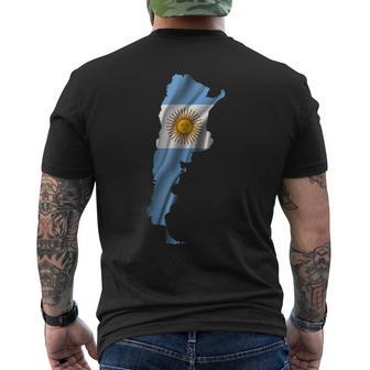 波状 アルゼンチン国旗 アルゼンチン地図 メンズTシャツ バックプリント - Kawaiitshirt