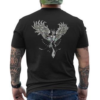 灰からのフェニックス フェニックス バード 不死鳥 メンズTシャツ バックプリント - Kawaiitshirt