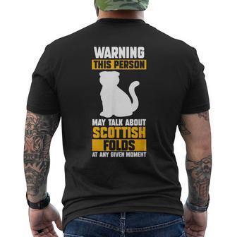 猫 スコティッシュフォールド メンズTシャツ バックプリント - Kawaiitshirt