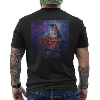 猫 ピザ スクラッチミュージック ダンス クラブ パーティー レコード レーザーシャツ メンズTシャツ バックプリント - Kawaiitshirt