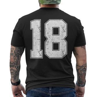 番号18シャツ、番号付き ヴィンテージ 18歳の誕生日 メンズTシャツ バックプリント - Kawaiitshirt