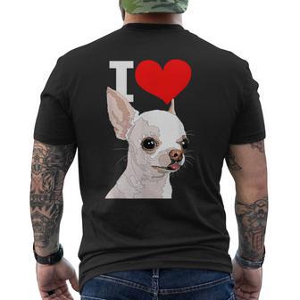 白いチワワ犬が大好き メンズTシャツ バックプリント - Kawaiitshirt