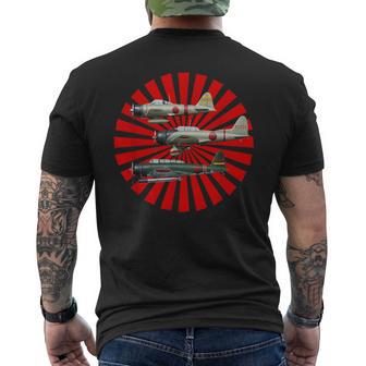 第二次世界大戦 戦闘機 A6m2 ゼロ D3a1 ヴァル B5n2 ケイトギフト メンズTシャツ バックプリント - Kawaiitshirt
