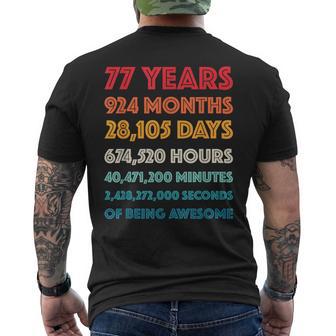素晴らしい77歳の誕生日ギフト 面白いレトロ 77歳の誕生日 メンズTシャツ バックプリント - Kawaiitshirt