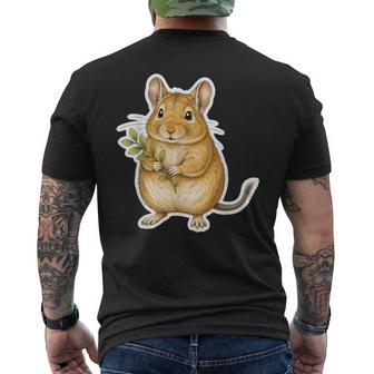 緑の枝を持つデグー メンズTシャツ バックプリント - Kawaiitshirt