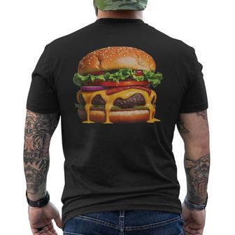 美味しそうなハンバーガー メンズTシャツ バックプリント - Kawaiitshirt