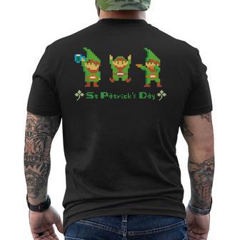 聖パトリックデー ピクセルアート ドット絵 レトロゲーム プレゼント ダブダンス 乾杯 万歳 メンズTシャツ バックプリント - Kawaiitshirt