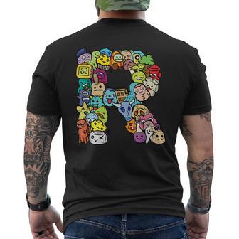 英文字 R アルファベット R 名前 イニシャル モノグラム シャツ メンズTシャツ バックプリント - Kawaiitshirt