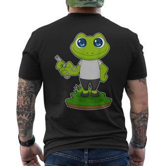 蛙 美容師 はさみ メンズTシャツ バックプリント - Kawaiitshirt