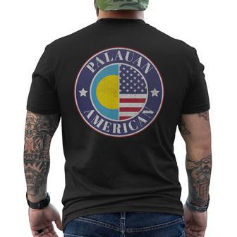誇り高きパラオ・アメリカン・バッジ パラオ国旗 メンズTシャツ バックプリント - Kawaiitshirt