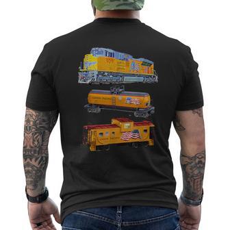 貨物列車 エンジン タンカー 車掌 メンズTシャツ バックプリント - Kawaiitshirt
