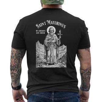 配管工 配管 守護聖人 マチュリヌス ヴィンテージ パイプレンチ メンズTシャツ バックプリント - Kawaiitshirt