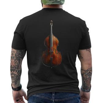 重低音 楽器 モチーフ 作品 コントラバス メンズTシャツ バックプリント - Kawaiitshirt