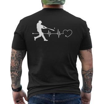 野球愛好家 ハートビート ピッチャー バッターキャッチャー 面白い メンズTシャツ バックプリント - Kawaiitshirt