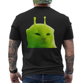 面白いエイリアン 猫 ミーム Glerp Glorp Zep Zep メンズTシャツ バックプリント - Kawaiitshirt