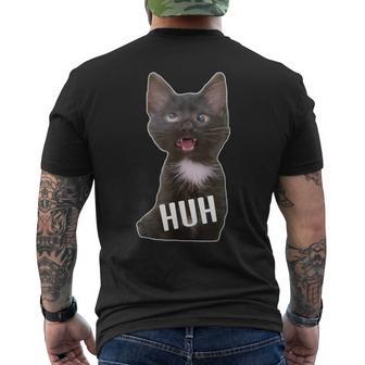 面白いクロスアイドキャットミームハァーファニーキャット メンズTシャツ バックプリント - Kawaiitshirt