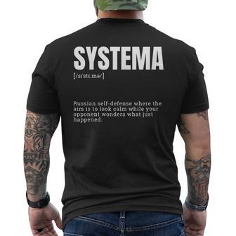 面白いシステマ格闘技愛好家の定義 メンズTシャツ バックプリント - Kawaiitshirt