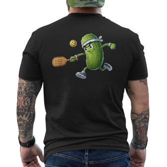 面白いピクルス遊びピックルボール愛好家しゃれピクルスボール付き メンズTシャツ バックプリント - Kawaiitshirt