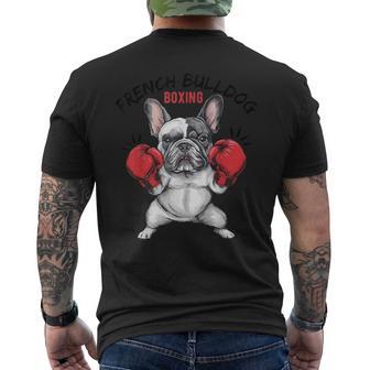 面白いフレンチブルドッグ ボクシング愛好家 ペット 犬 ボクシンググローブ メンズTシャツ バックプリント - Kawaiitshirt