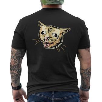 面白い咳き猫のミーム メンズTシャツ バックプリント - Kawaiitshirt