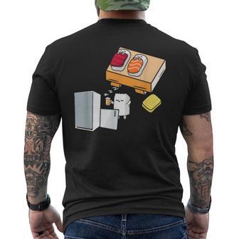 面白い寿司シャツ 日本の刺身 ビール冷蔵庫 メンズTシャツ バックプリント - Kawaiitshirt